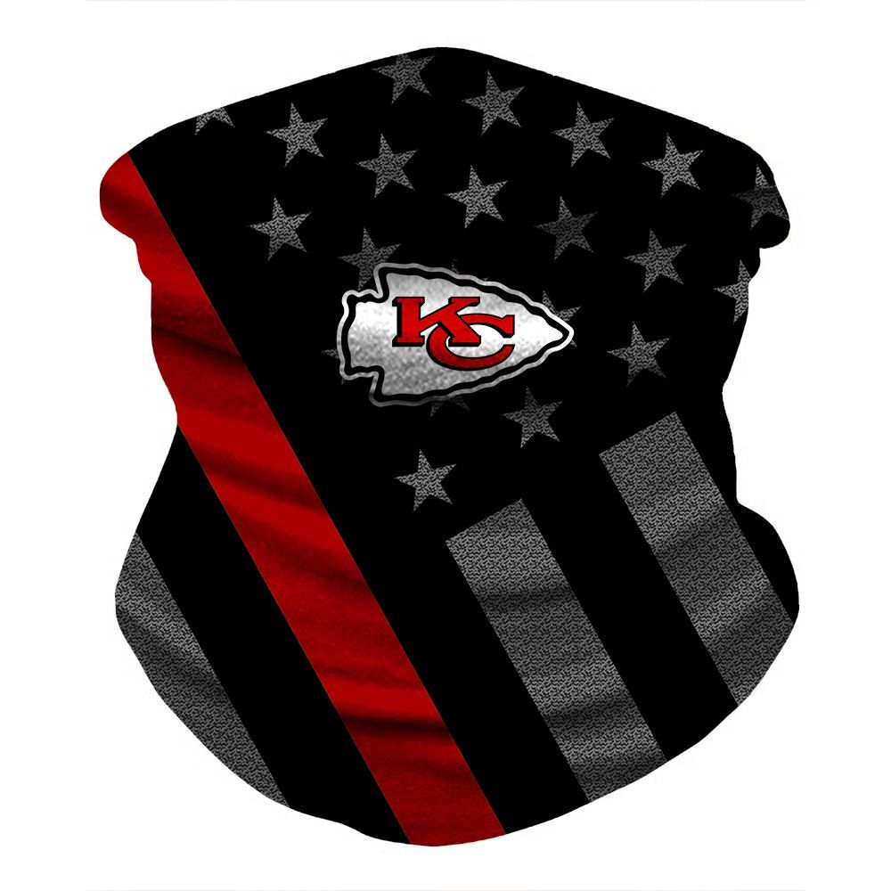 KANSAS CITY CHIEFS & AMERICAN FLAG FACE MASK BANDANAS