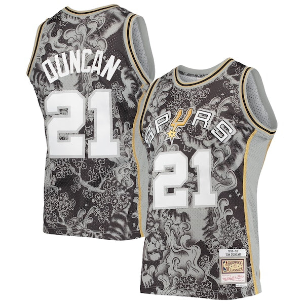 Tim Duncan San Antonio Spurs Hardwood Classics 1998/99 Lunar New Year Swingman Jersey - Black