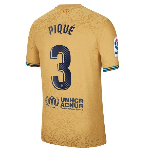 Gerard Pique Barcelona Nike 2022/23 Away Authentic Player Jersey - Gold