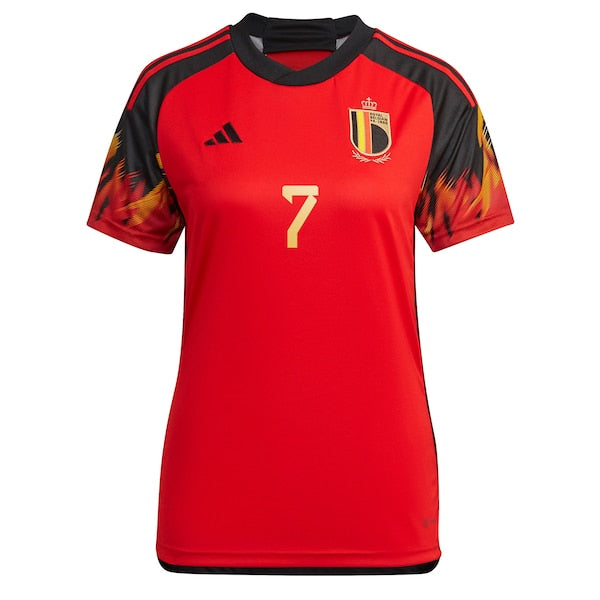 Kevin De Bruyne Belgium National Team adidas Women's 2022/23 Home Replica Jersey - Red