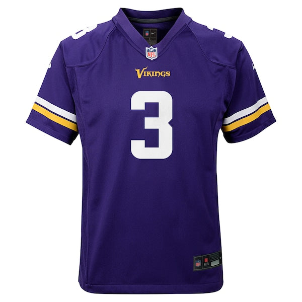Jordan Addison Minnesota Vikings Nike Youth Team Player Game Jersey - Purple