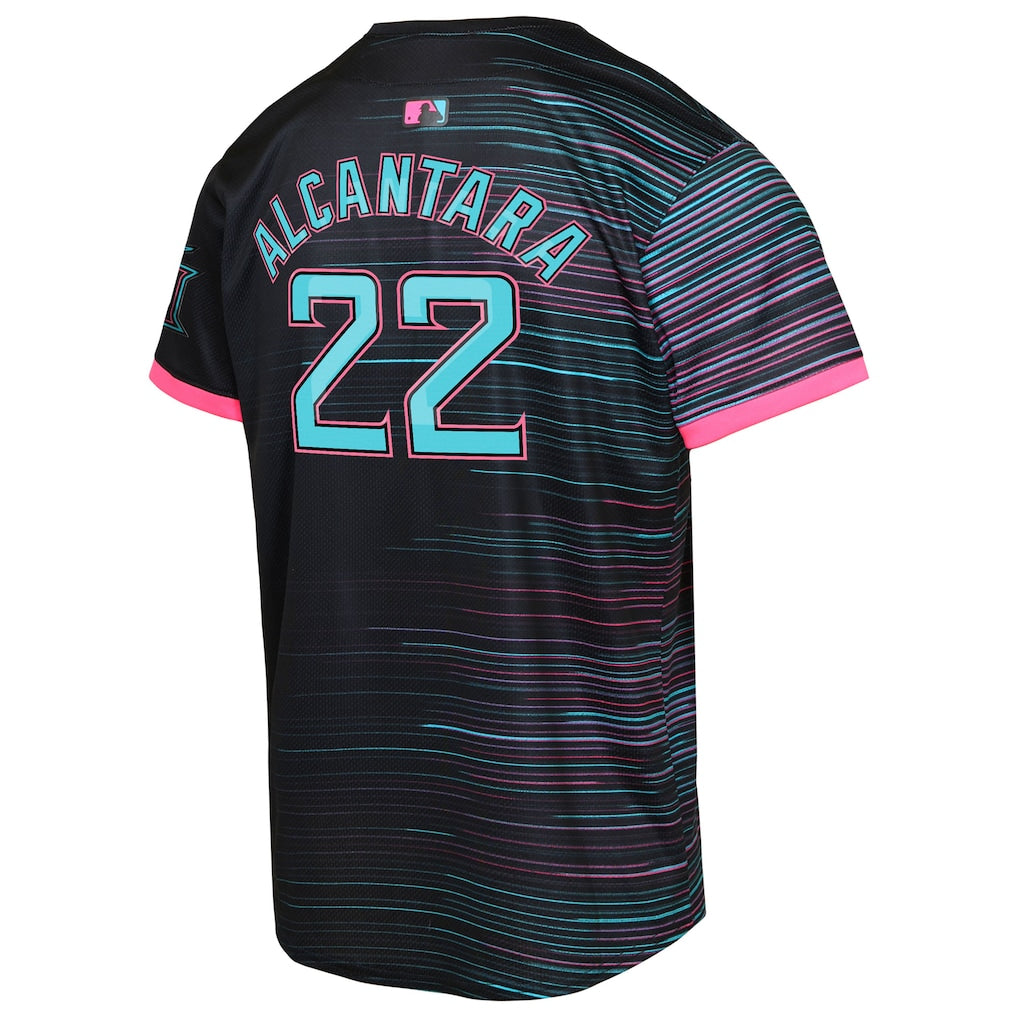 Sandy Alcantara Miami Marlins Youth 2025 City Connect Limited Player Jersey - Black