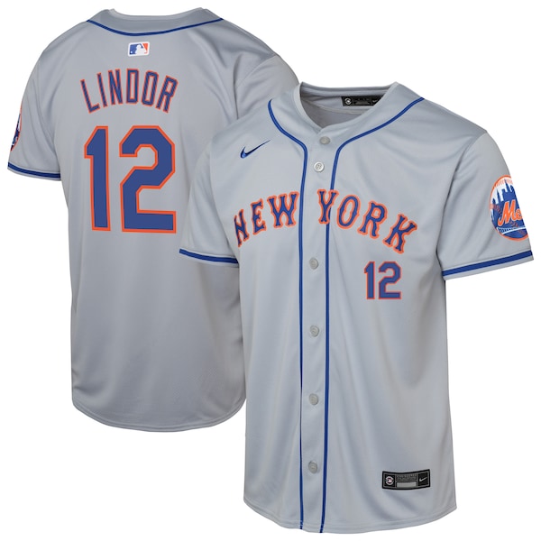 Francisco Lindor New York Mets Nike Youth Road Limited Player Jersey - Gray