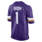 Number 1 Groom Minnesota Vikings Nike Game Jersey - Purple