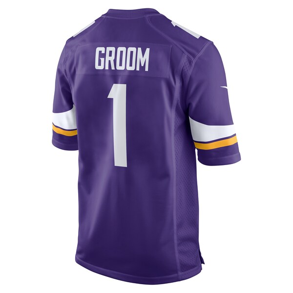 Number 1 Groom Minnesota Vikings Nike Game Jersey - Purple