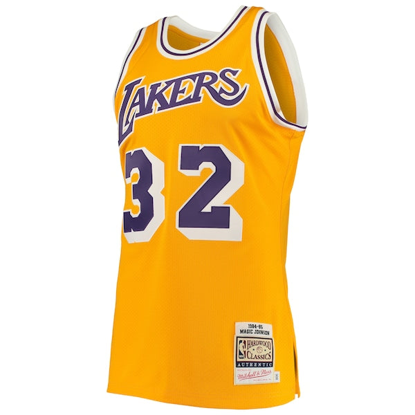 Magic Johnson Los Angeles Lakers 1984/85 Hardwood Classics Authentic Jersey - Gold/Purple