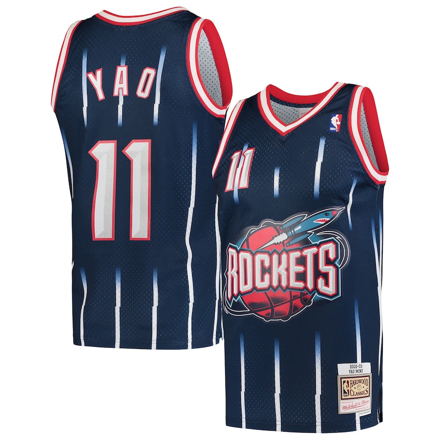 Yao Ming Houston Rockets Hardwood Classics 2002-03 Swingman Jersey - Navy
