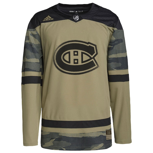 Montreal Canadiens adidas Logo Military Appreciation Team Authentic Custom Practice Jersey - Camo