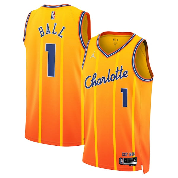 LaMelo Ball Charlotte Hornets Jordan Brand Unisex 2025/26 Swingman Jersey - Orange - City Edition