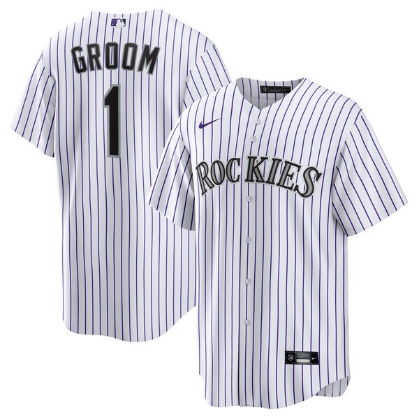 Colorado Rockies Nike #1 Groom Home Replica Jersey - White