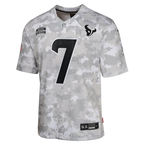C.J. Stroud Houston Texans Nike Youth 2024 Salute to Service Game Jersey - Arctic Camo