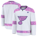 St. Louis Blues  2024 Hockey Fights Cancer Practice Jersey - White