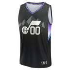 Utah Jazz  Youth Fast Break Custom Replica Jersey - Black  - Statement Edition