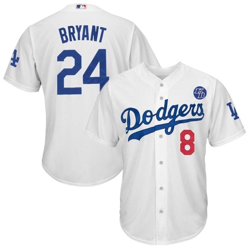 Youth Kobe Bryant Legend Los Angeles Dodgers 8/24 Special Jersey – White