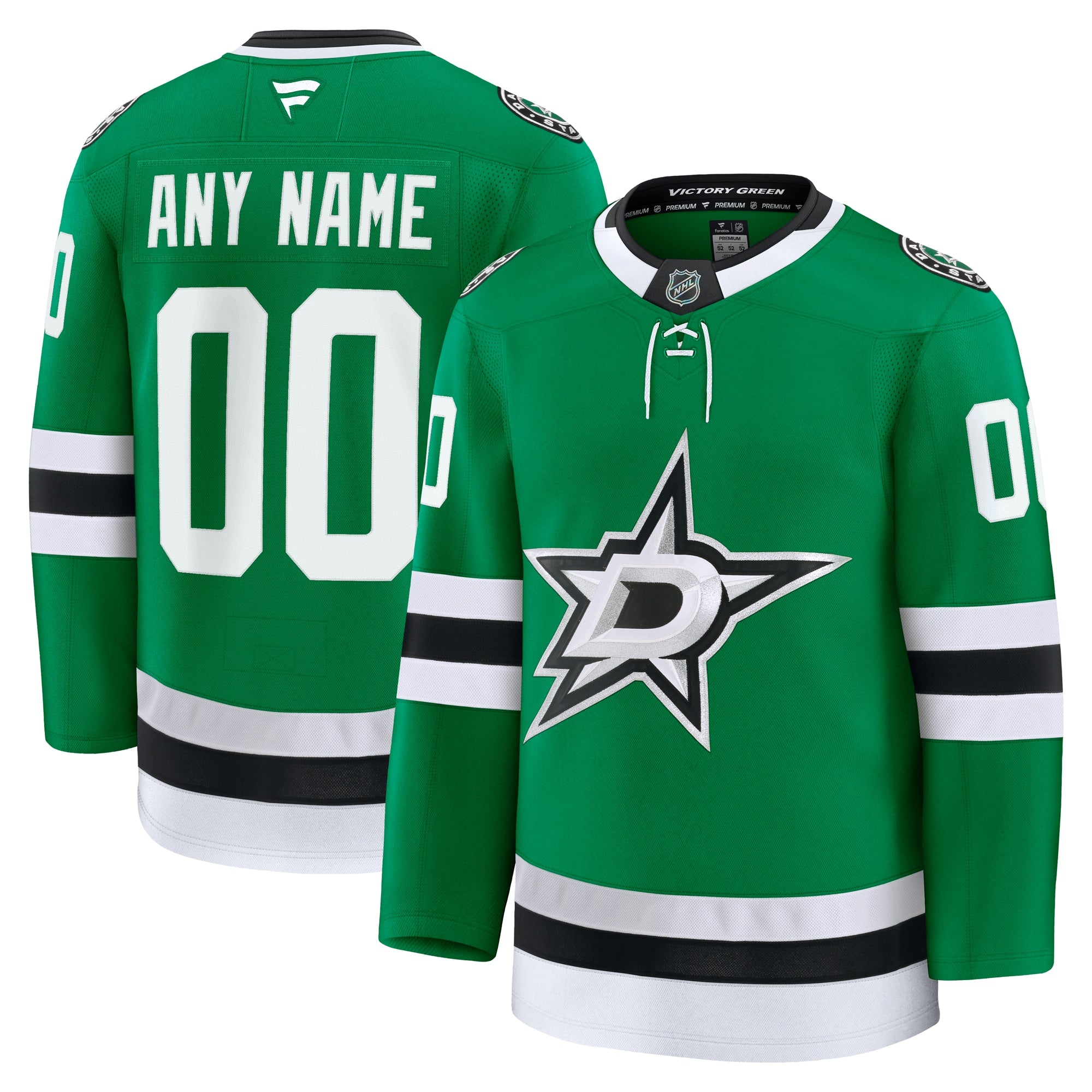 Dallas Stars  Alternate Premium Custom Jersey - Black/Kelly Green