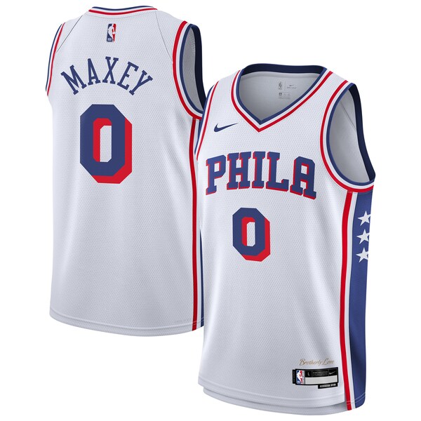 Tyrese Maxey Philadelphia 76ers Nike Youth Association Swingman Jersey - White