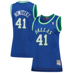 Dirk Nowitzki Dallas Mavericks Women's  Hardwood Classics Swingman Jersey - Blue