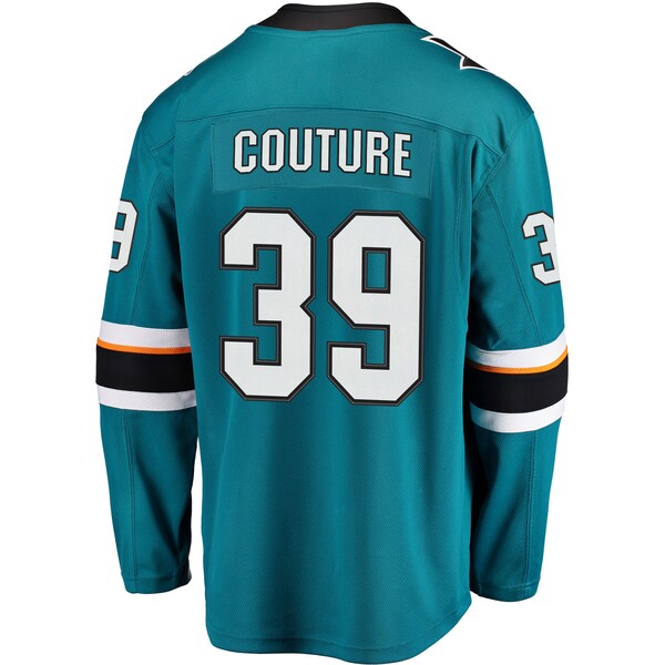 Logan Couture San Jose Sharks  2021/22 Home Premier Breakaway Player Jersey - Teal/Black