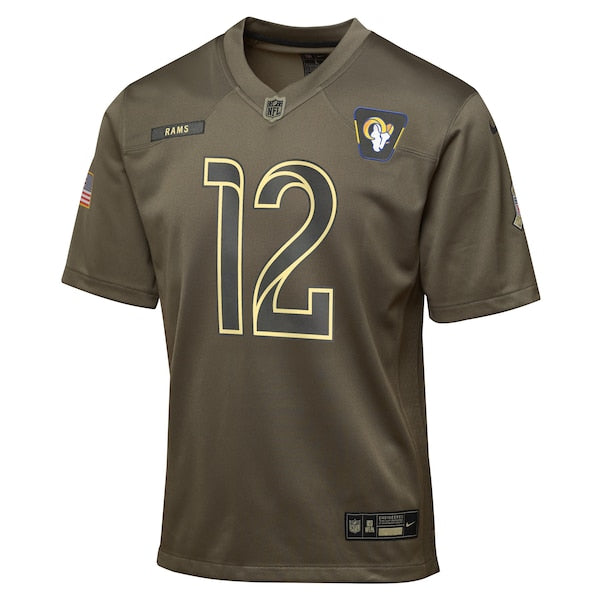 Puka Nacua Los Angeles Rams Nike Youth 2025 Salute to Service Game Jersey - Olive