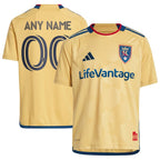 Real Salt Lake adidas Youth 2024 The Beehive State Kit Replica Custom Jersey - Gold