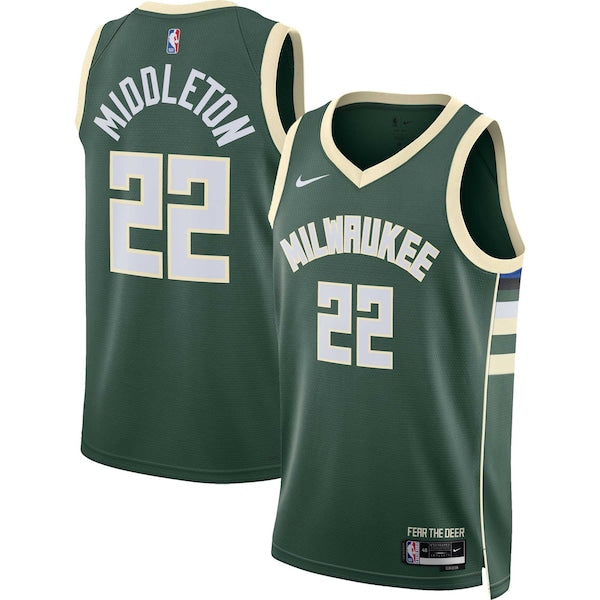 Khris Middleton Milwaukee Bucks Nike Unisex Swingman Jersey - Icon Edition - Hunter Green