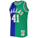 Dirk Nowitzki Dirk Nowitzki Hardwood Classics 1998/2019 Split Swingman Jersey - Blue/Green