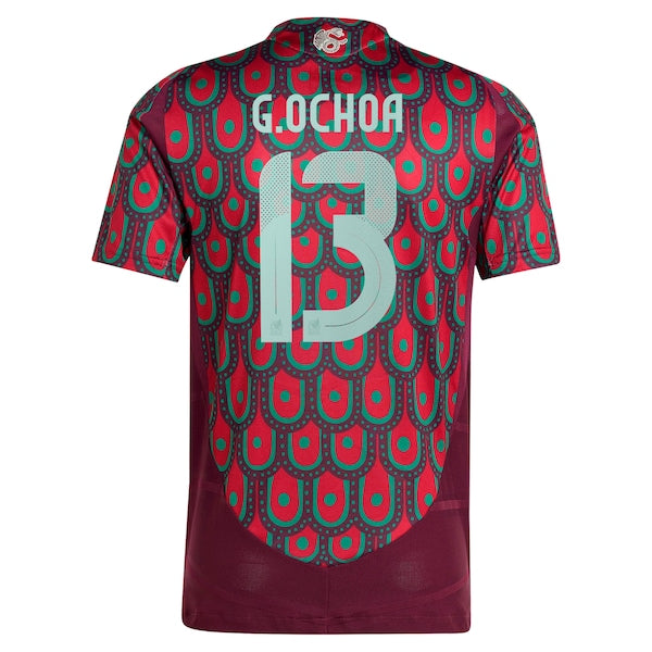 Guillermo Ochoa Mexico National Team adidas 2024 Home Authentic Player Jersey - Burgundy/Green