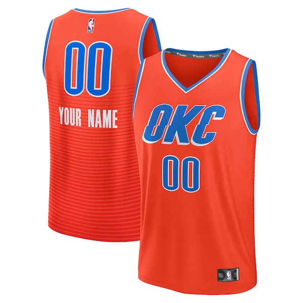 Oklahoma City Thunder  Youth Fast Break Custom Jersey - Statement Edition - Orange