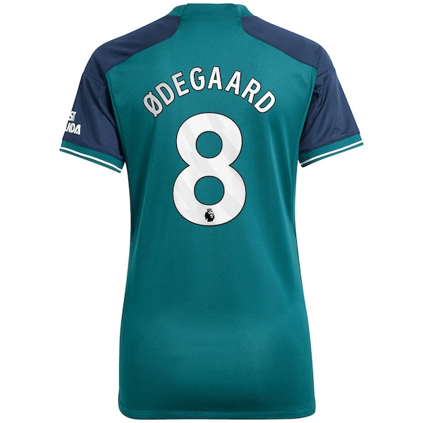 Martin Odegaard Arsenal adidas Women's 2023/24 Third Replica Player Jersey - Green/Red/Yellow