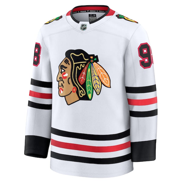 Connor Bedard Chicago Blackhawks  Away Premium Jersey - White/Red