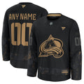 Colorado Avalanche  2024 Military Appreciation Personalized Long Sleeve Practice Jersey - Black