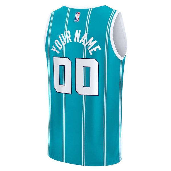 Charlotte Hornets  Youth Fast Break Custom Replica Jersey - Teal  - Icon Edition