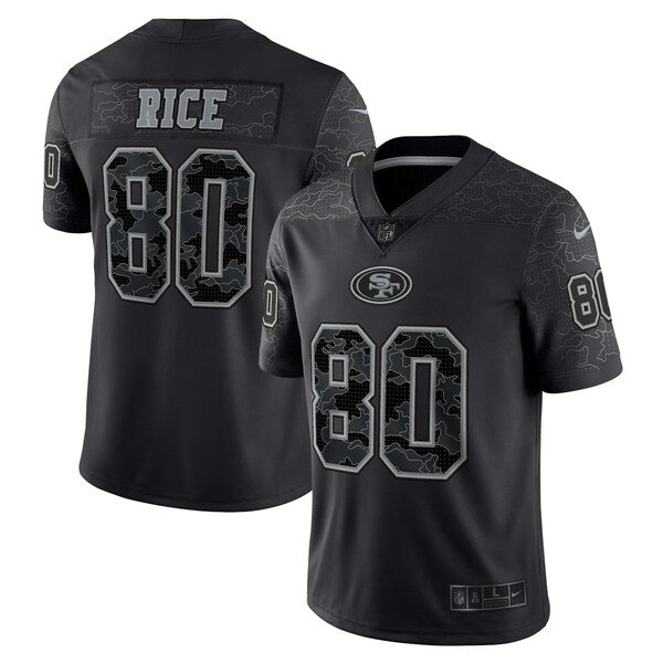 Men's Nike Jerry Rice Black San Francisco 49ers Retired Player RFLCTV Limited Jersey