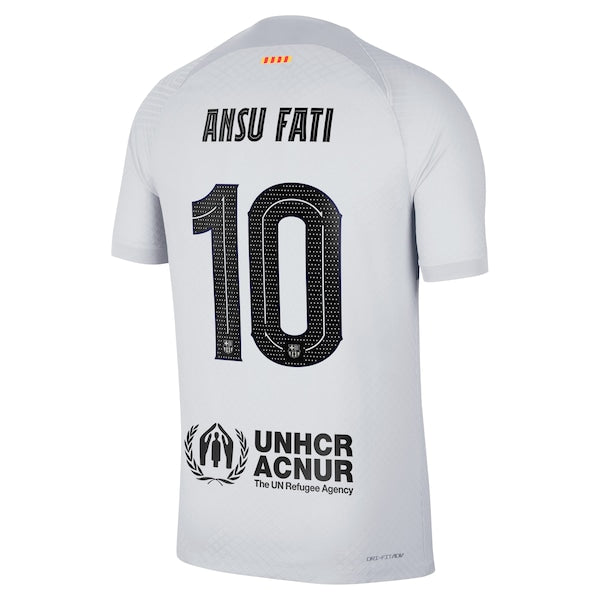 Ansu Fati Barcelona Nike 2022/23 Third Vapor Match Authentic Player Jersey - Gray