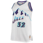 Karl Malone Utah Jazz 1996/97 Big & Tall Hardwood Classics Swingman Jersey - White/Purple
