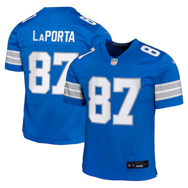 Sam LaPorta Detroit Lions Nike Youth Team Player Game Jersey - Blue