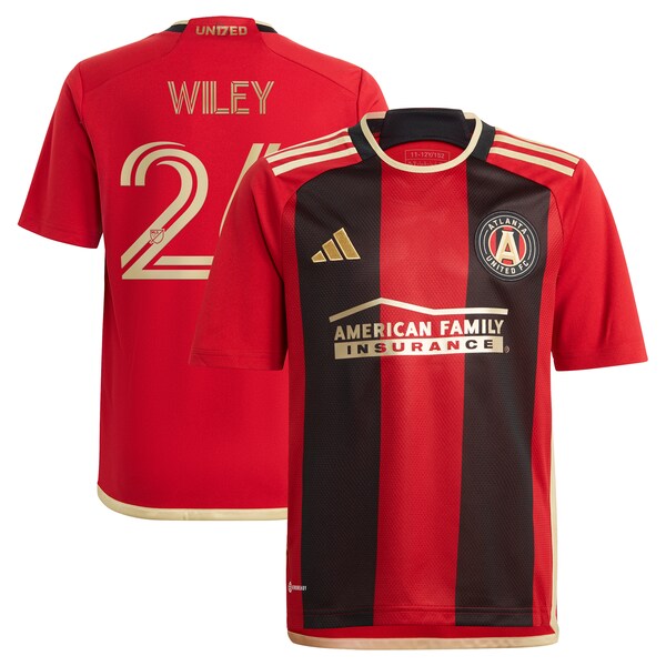 Caleb Wiley Atlanta United FC adidas Youth 2024 The17's Kit Replica Player Jersey - Black