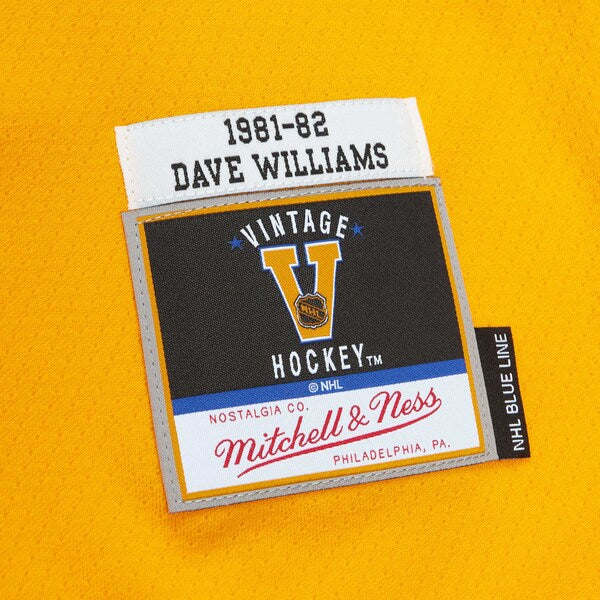 Dave Williams Vancouver Canucks Men's 1981/82 Blue Line Player Jersey - Yellow