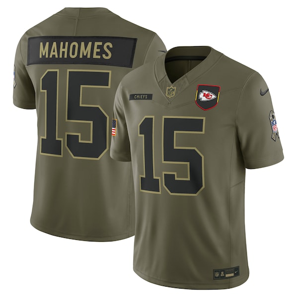 Patrick Mahomes Kansas City Chiefs Nike 2025 Salute to Service Limited Jersey - Olive