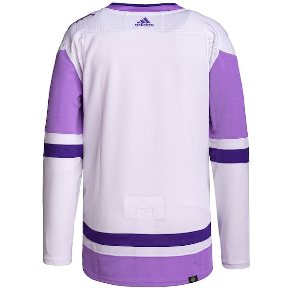 Washington Capitals adidas Hockey Fights Cancer Primegreen Authentic Blank Practice Jersey - White/Purple
