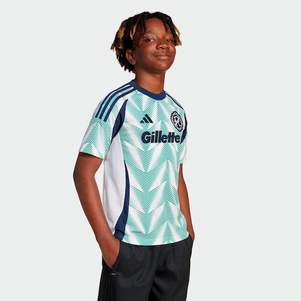 New England Revolution adidas Youth 2025 Eastern White Pine x Flag of New England Replica Jersey - White