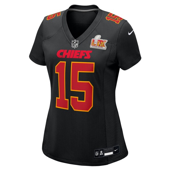 Patrick Mahomes Kansas City Chiefs Nike Women's Super Bowl LIX Fashion Game Jersey - Carbon Black/White