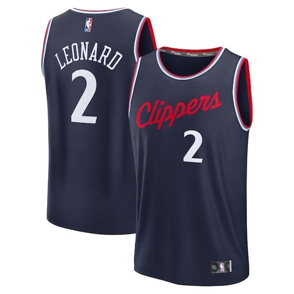 Kawhi Leonard LA Clippers  Fast Break Replica Player Jersey - Navy - Icon Edition