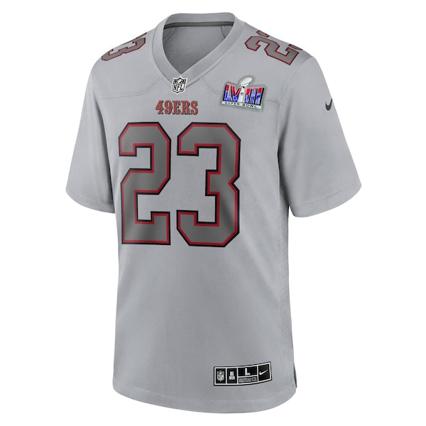 Christian McCaffrey San Francisco 49ers Nike Super Bowl LVIII Atmosphere Fashion Game Jersey - Gray