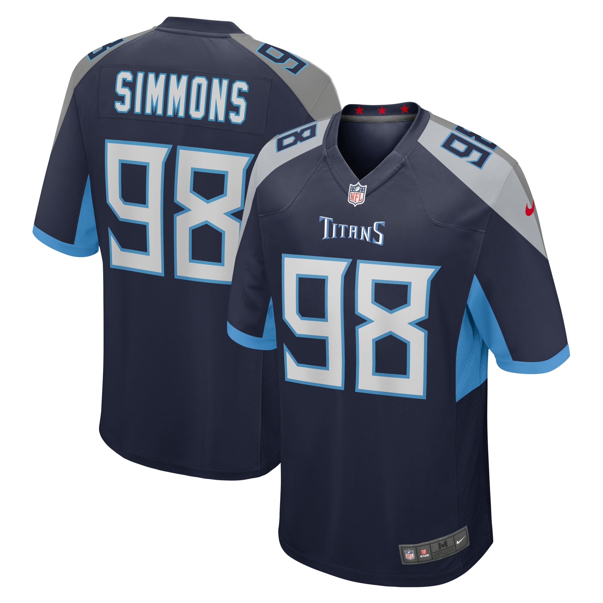 Jeffery Simmons Tennessee Titans Nike Team Game Jersey -  Light Blue/Navy