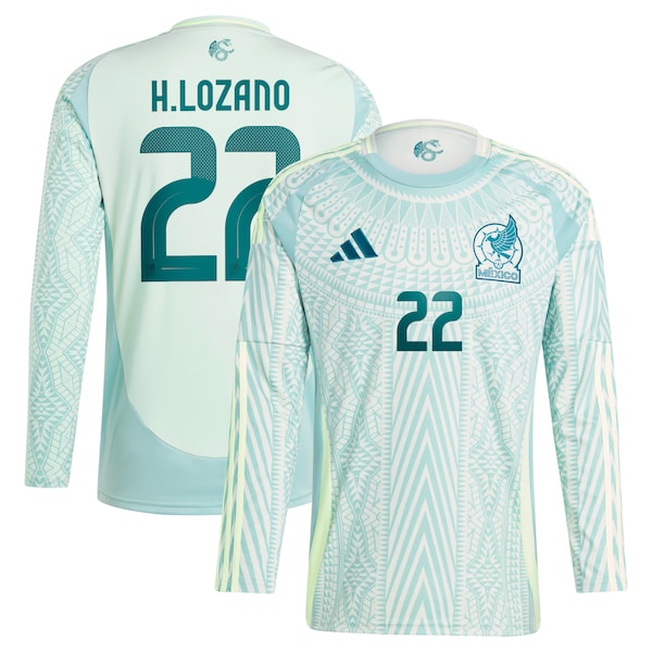 Hirving Lozano Mexico National Team adidas 2024 Away Replica Player Long Sleeve Jersey - Green/Burgundy