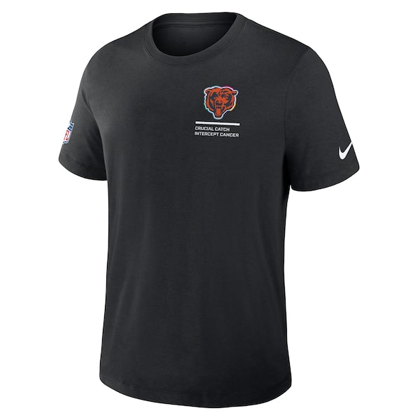 Chicago Bears Nike 2025 NFL Crucial Catch Tri-Blend Dri-FIT T-Shirt - Black