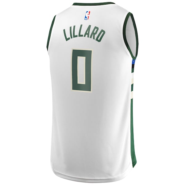 Damian Lillard Milwaukee Bucks  Youth Fast Break Player Jersey - Association Edition - White
