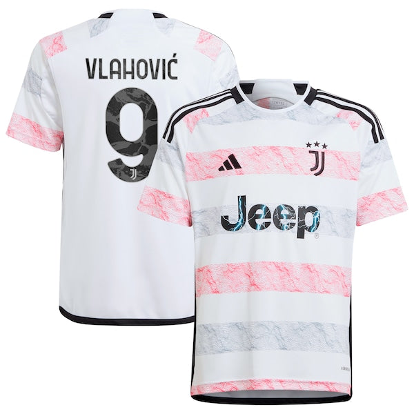 Dušan Vlahović Juventus adidas Youth 2023/24 Away Replica Jersey - White