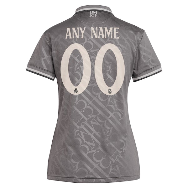 Los Merengues adidas Originals Women's 2024/25 Third Replica Custom Jersey - Charcoal/White